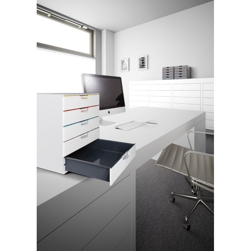 DURABLE boîte à tiroirs VARICOLOR 5, 5 tiroirs, gris/dégradé couleur, A4