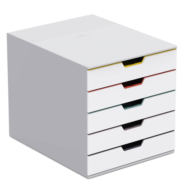 DURABLE boîte à tiroirs VARICOLOR 5, 5 tiroirs, gris/dégradé couleur, A4