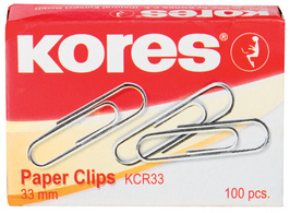 Kores paperclips, 25 mm, verzinkt, 100 stuks