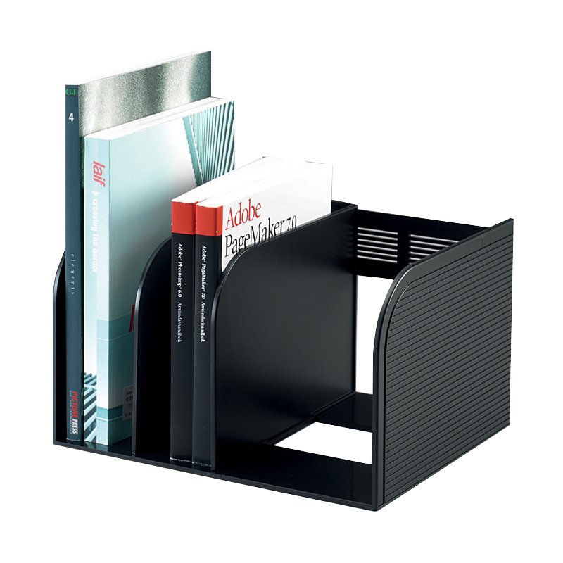 DURABLE standing magazine holder OPTIMO eco, 3 compartments, anthracite, 300×250×180 mm