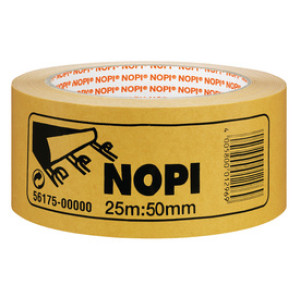 NOPI dubbelzijdig plakband PP, bruin, 50 mm × 10 m, 6 stuks