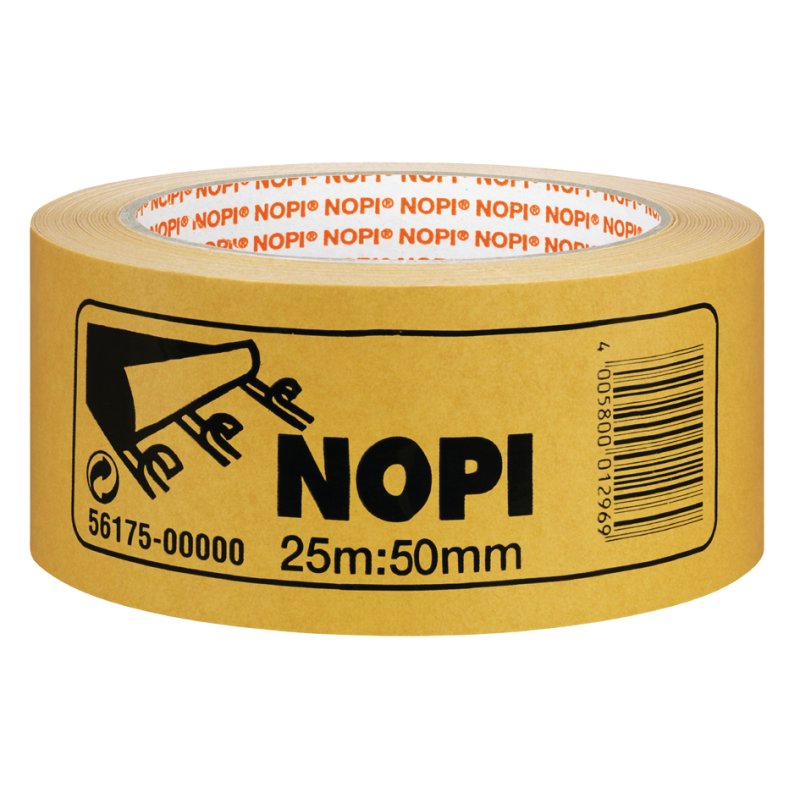 NOPI dubbelzijdig plakband PP, bruin, 50 mm × 25 m, 6 stuks