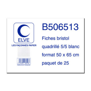 ELVE systeemkaarten, 500×650 mm, geruit, wit, 25 stuks