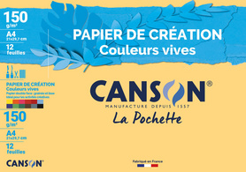 CANSON gekleurd papier verzamelmap A4, 150 g/m², 12 kleuren, 12 vel