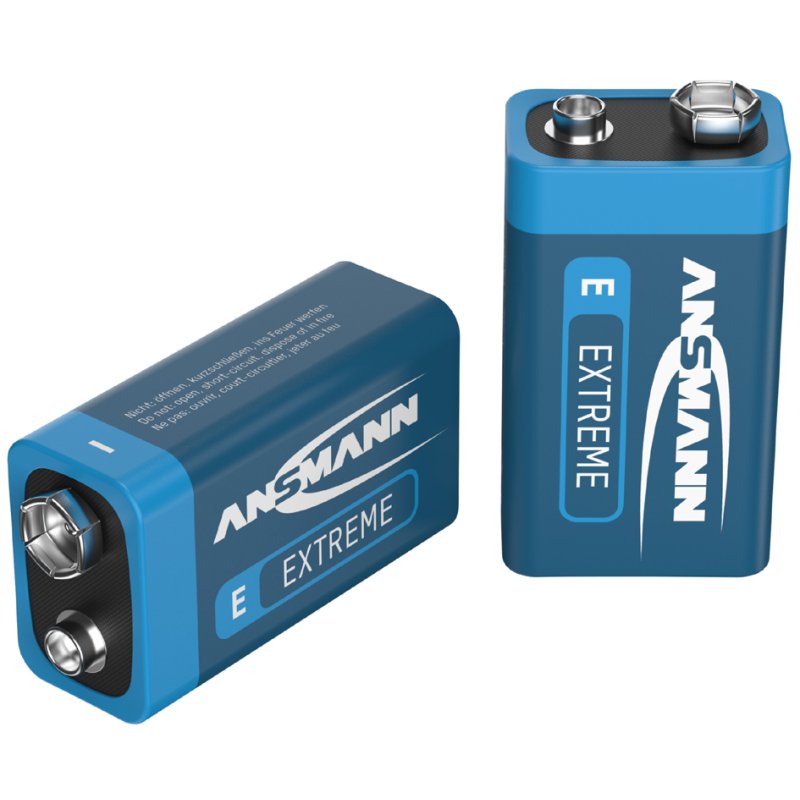 ANSMANN EXTREME LITHIUM pile 9V, E-Block, 10,8V, 600 mAh