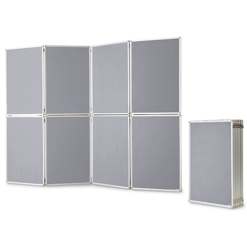 magnetoplan tableau de présentation pliable, gris, 2440×1810 mm