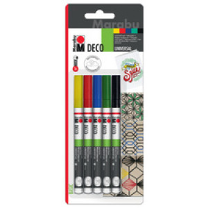 Marabu acrylmarker Deco Painter mat, 1-2 mm, op waterbasis, set van 5