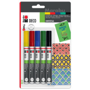 Marabu acrylmarkers Deco Painter mat, 3-4 mm, set van 5 stuks