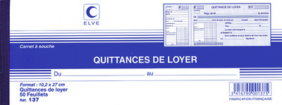 ELVE huurkwittantieboekje huurbetalingsbewijzen, 105×243 mm, 50 vel