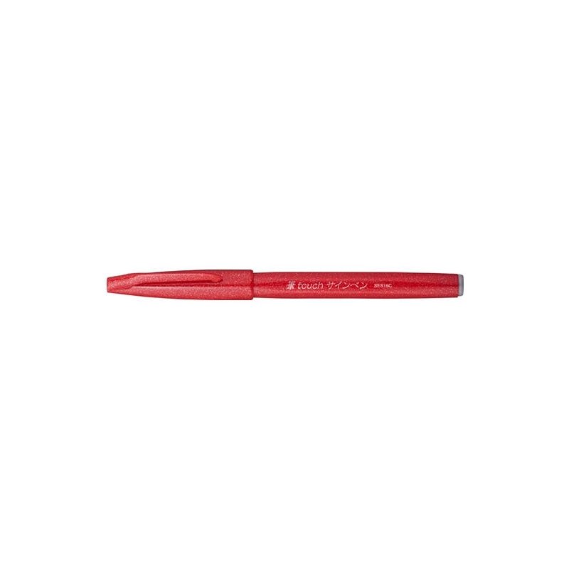 Pentel stylo calligraphie pointe pinceau flexible, rouge, 0,3-2,0 mm