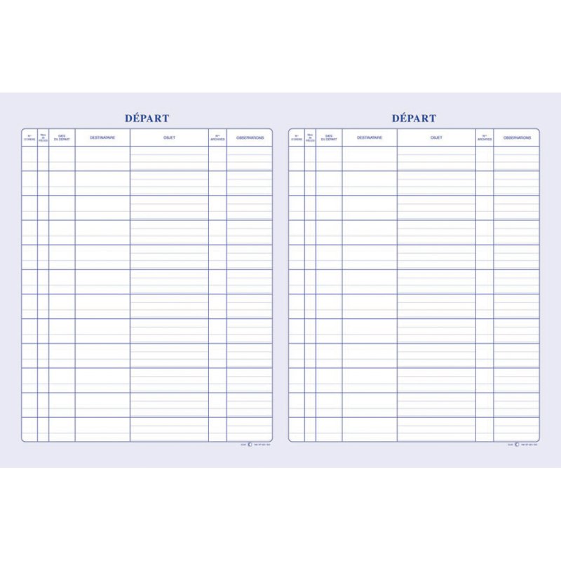 ELVE Registre de courrier départ, 320 × 240 mm, 150 pages, vert