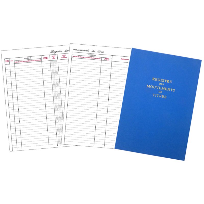 ELVE livre de caisse Mouvements de titres, A4, bleu roi, 100 pages