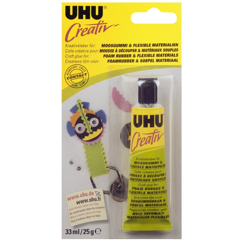 UHU colle spéciale Créatif pour mousse de caoutchouc, incolore, 33 ml