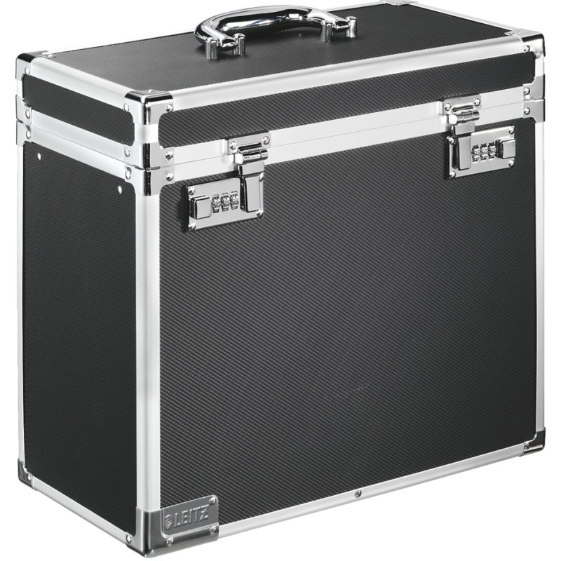 LEITZ Mobile hangmappenbox, zwart/chroom, 15 hangmappen, 366×165×310 mm