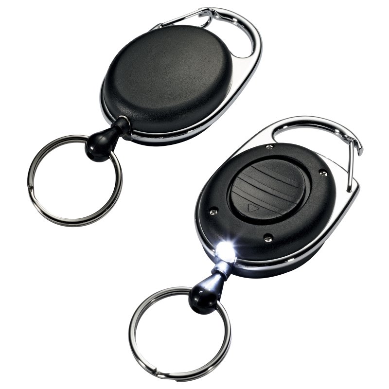 DURABLE porte-badge avec yoyo et éclairage LED, ovale, noir