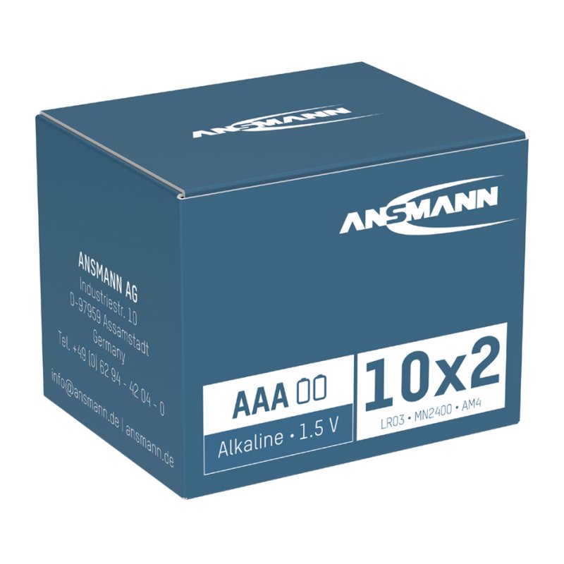 ANSMANN Piles alcalines X-Power, AAA, 1,5 V, 20 pièces