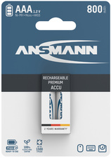 ANSMANN NiMH oplaadbare batterijen AAA, 800 mAh, 2 stuks