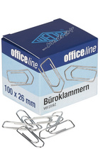 WEDO paperclips, verzinkt glanzend, 26 mm, 100 stuks