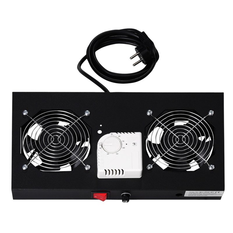 DIGITUS unité de ventilation 19 pouces, 1 unité de hauteur, 2×120 mm ventilateurs