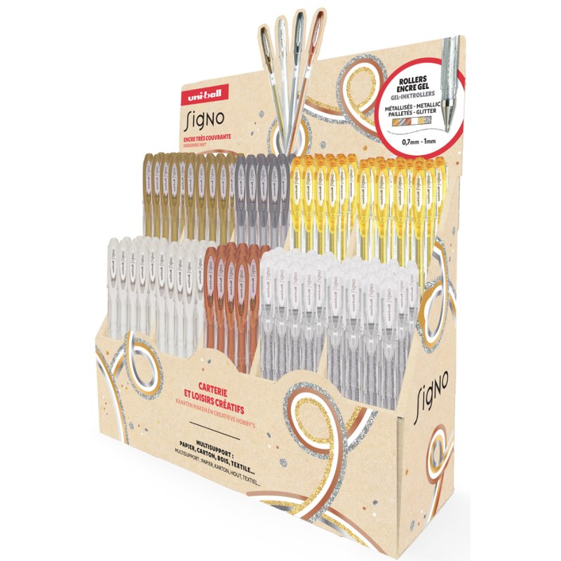 uni-ball gelpen SIGNO display, metallic kleuren, 0,5 mm, 120 stuks