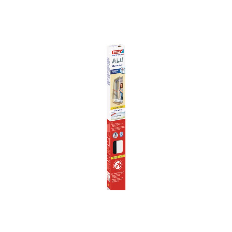 tesa moustiquaire navette fenêtre, tissage aluminium, gris, 1,0 m × 1,2 m