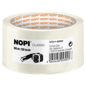 NOPI verpakkingstape Classic, bruin, 50 mm × 66 m, 6 stuks