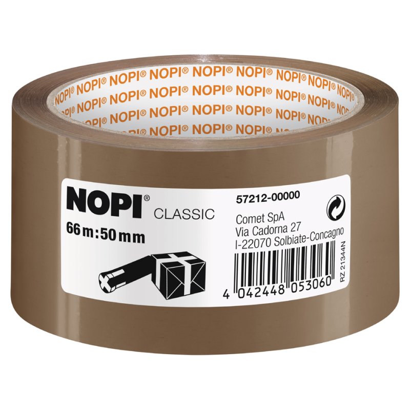NOPI verpakkingstape Classic, bruin, 50 mm × 66 m, 6 stuks
