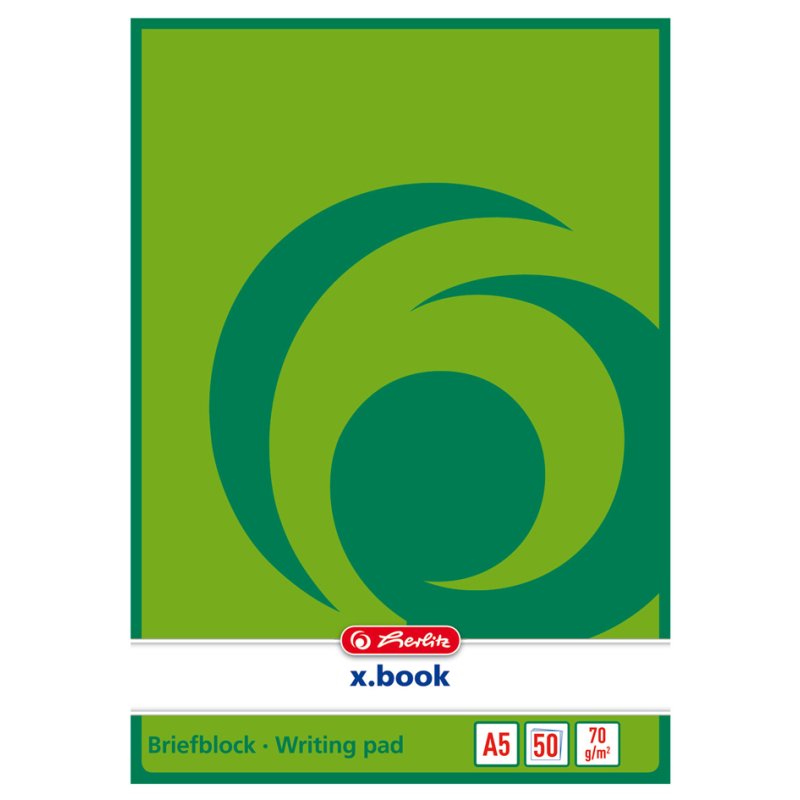 herlitz schrijfblok A5, herbruikbaar, gelinieerd, 50 vel