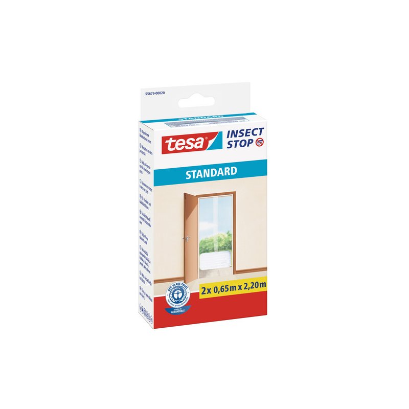 tesa rideau anti-insectes standard pour portes, anthracite, 2 pièces