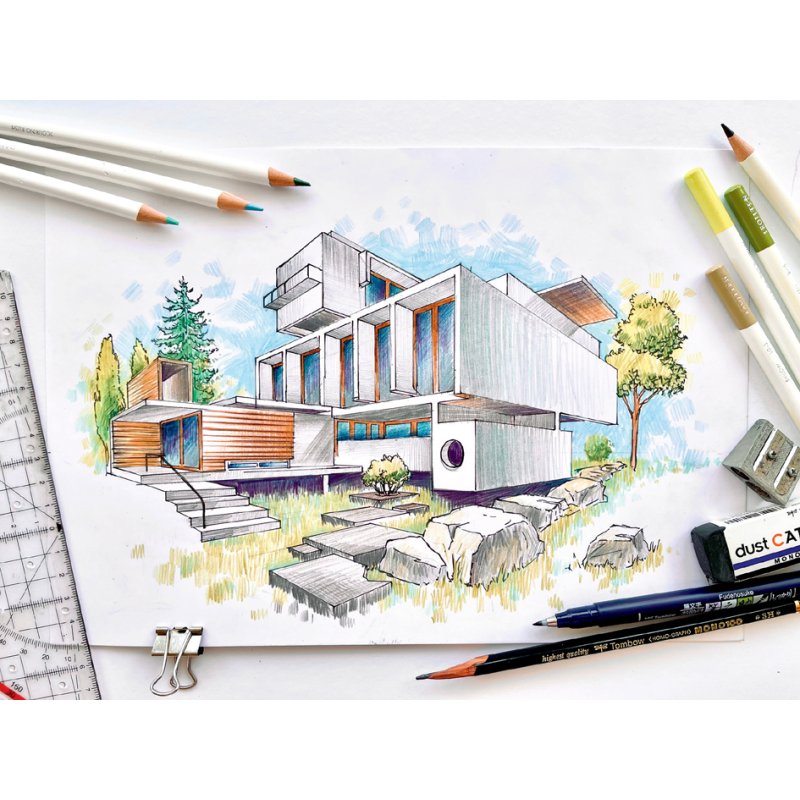 TOMBOW kleurpotloden IROJITEN Woodlands, handgemaakt, wit gelakt, 30 stuks