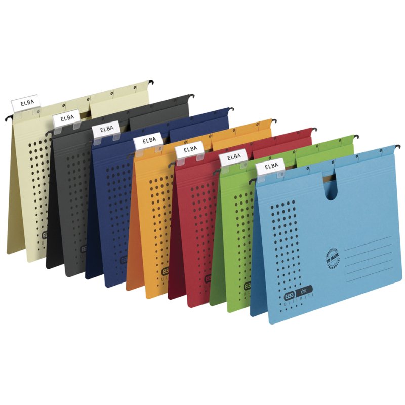 ELBA hangmappen A4, chamois, zichtreiter, 25 stuks