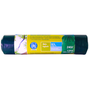 Secolan afvalzakken groot, groen, 240 liter, 5 stuks
