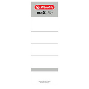 herlitz max.file ordnerrugetiketten, 60×190 mm, wit, 10 stuks