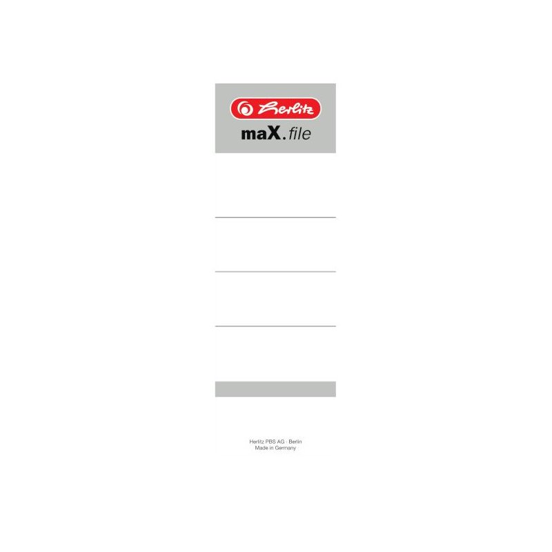 herlitz max.file ordnerrugetiketten, 60×190 mm, wit, 10 stuks