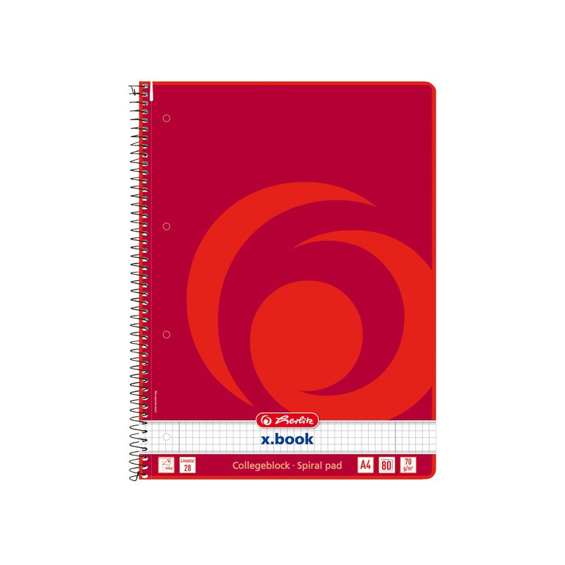 herlitz cahier x.book, A4, quadrillé, 80 feuilles