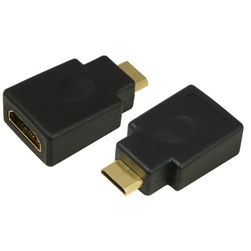 LogiLink adaptateur mini HDMI vers HDMI, contacts dorés, noir