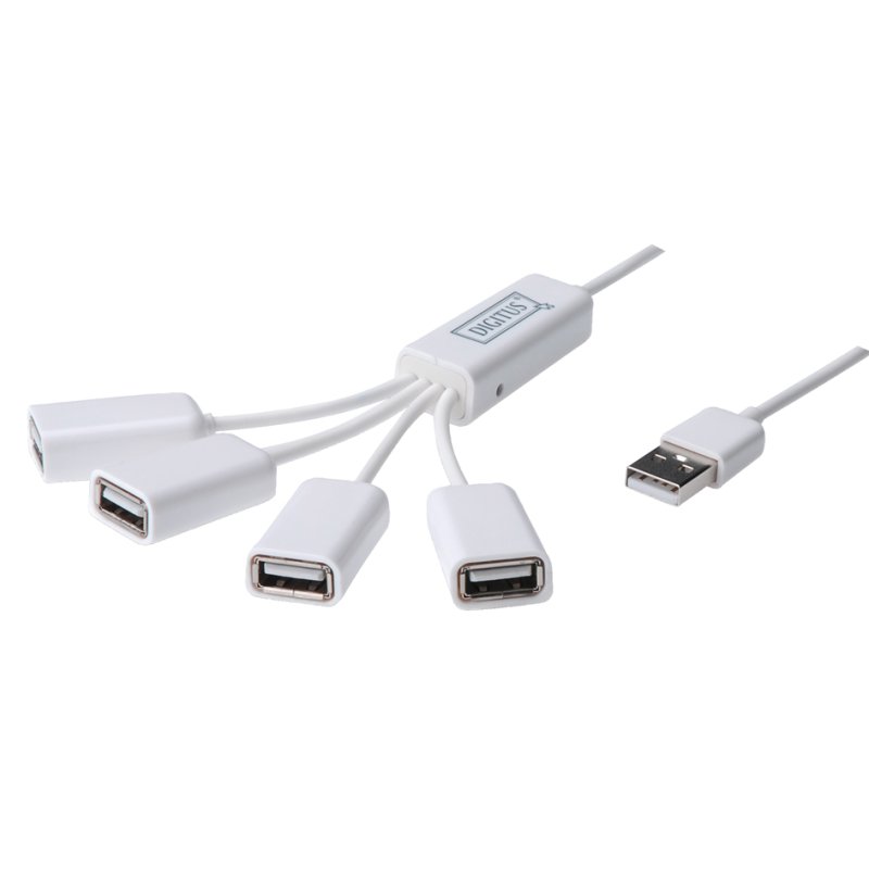DIGITUS USB 2.0 hub, 4 poorten, wit, 480 Mbit/s