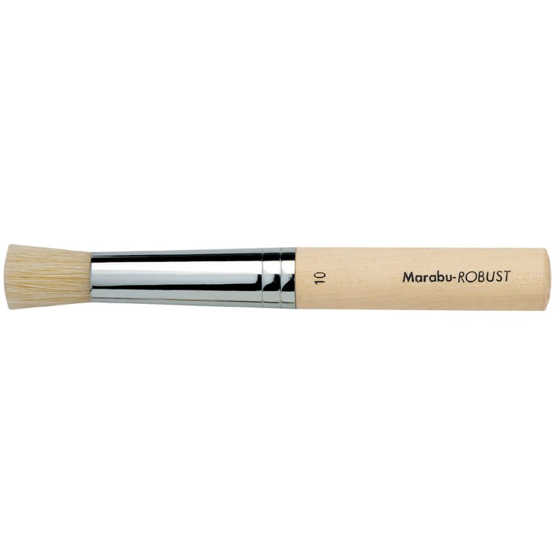 Marabu ronde stevige pluizenbol nr. 6, ongelakte houten steel, varkenshaar