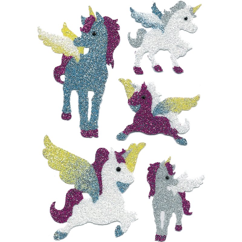 HERMA stickers Magique 'Licornes', diamant pailleté, autocollant, 1 feuille de 5 pièces