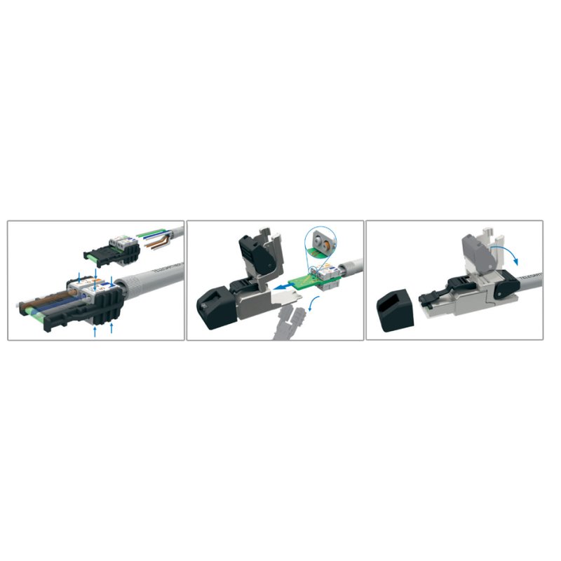 TELEGÄRTNER Connexion RJ45 Cat.6A, plate, T568B