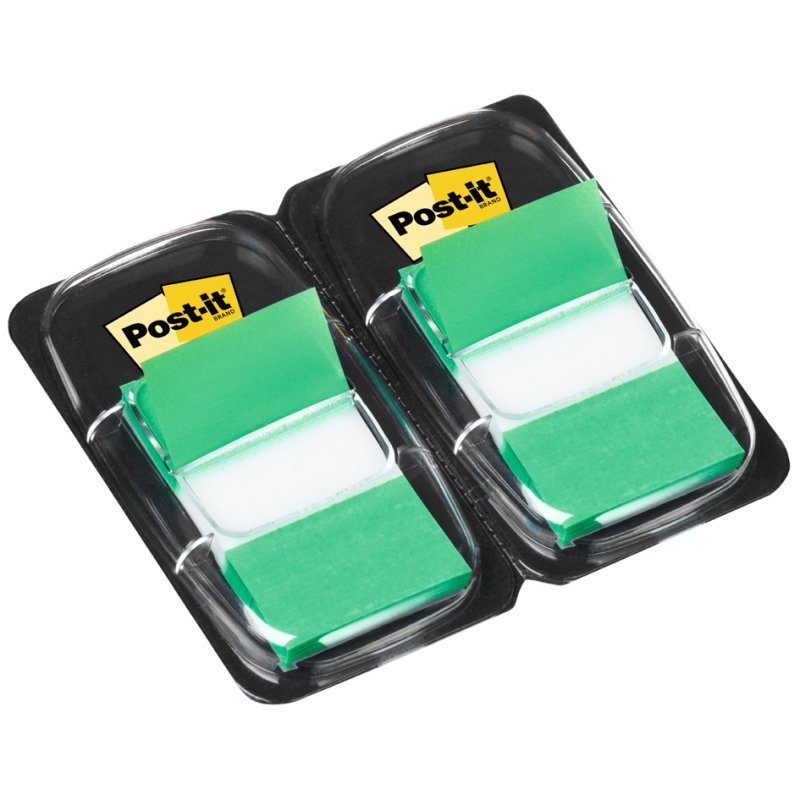 Post-it index markeringsstrips, 25,4 × 43,2 mm, rouge, 2 distributeurs