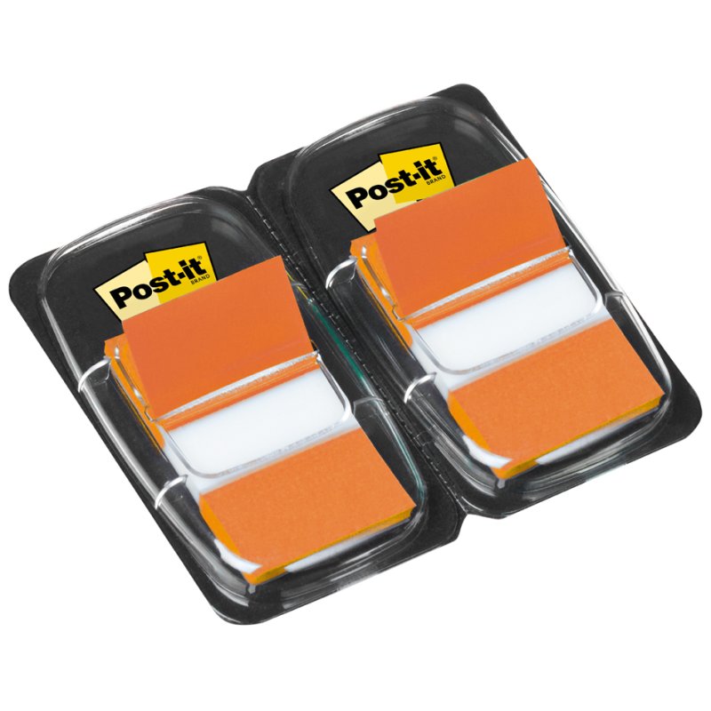 Post-it index markeringsstrips, 25,4 × 43,2 mm, rouge, 2 distributeurs