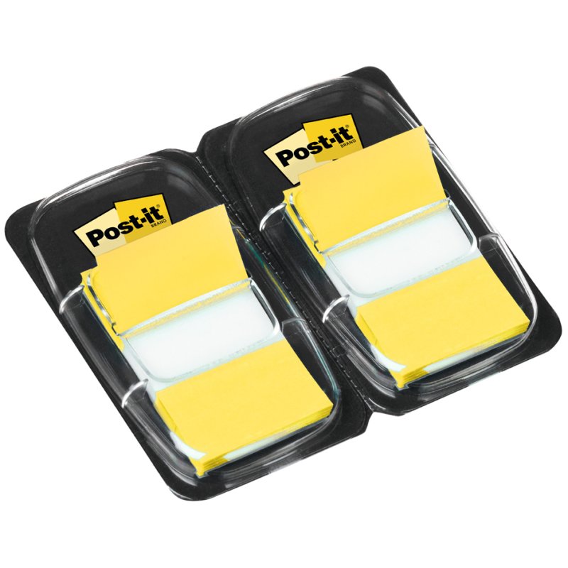 Post-it index markeringsstrips, 25,4 × 43,2 mm, rouge, 2 distributeurs