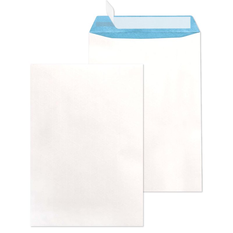 MAILmedia Pochettes d'expédition B4, renforcé par fil, blanc/bleu, 250 pièces