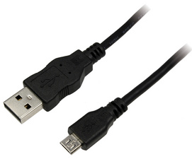 LogiLink USB 2.0 kabel USB-A naar micro USB-B, zwart, 1,8 meter