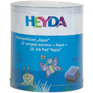 HEYDA stempelkussenset Aqua, 30×30 mm, blauw/groen tinten, 10 stuks