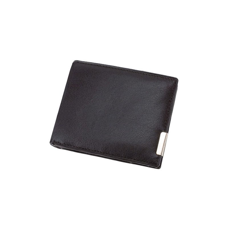 Alassio portemonnee liggend formaat, leer, zwart, 100×80 mm