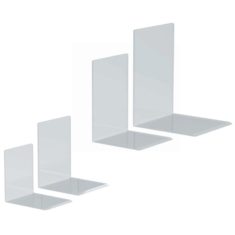 MAUL serre-livres acrylique transparent, 80×100×100 mm, lot de 2 pièces