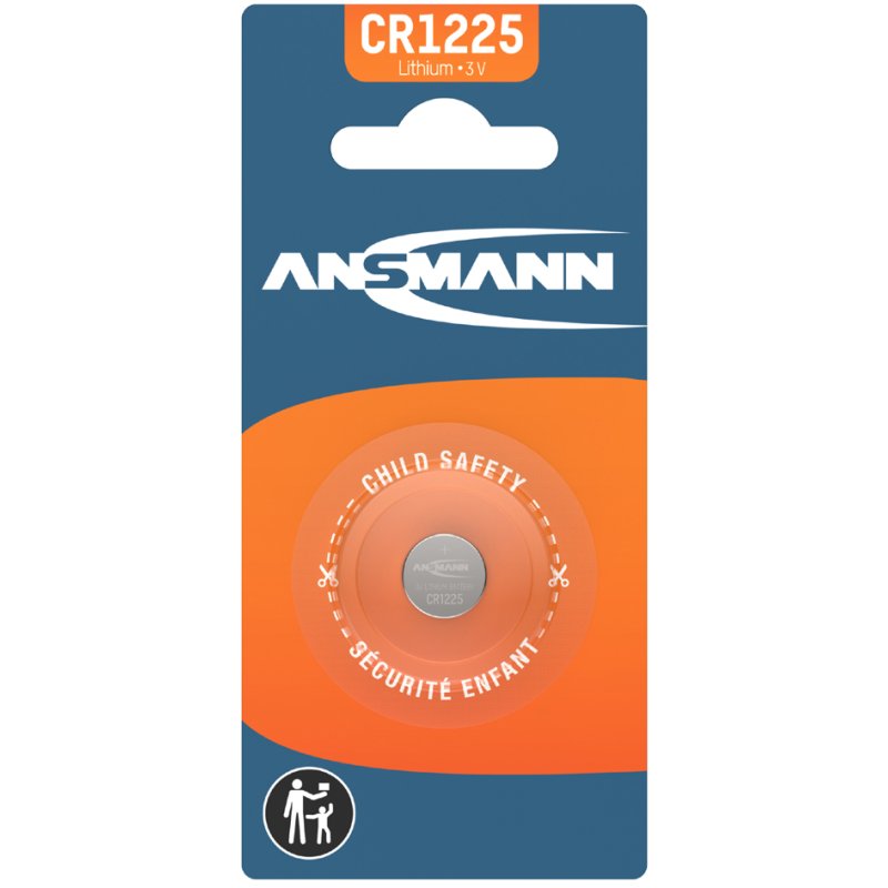 ANSMANN CR1225 lithium knoopcel batterij, 3V, 50 mAh