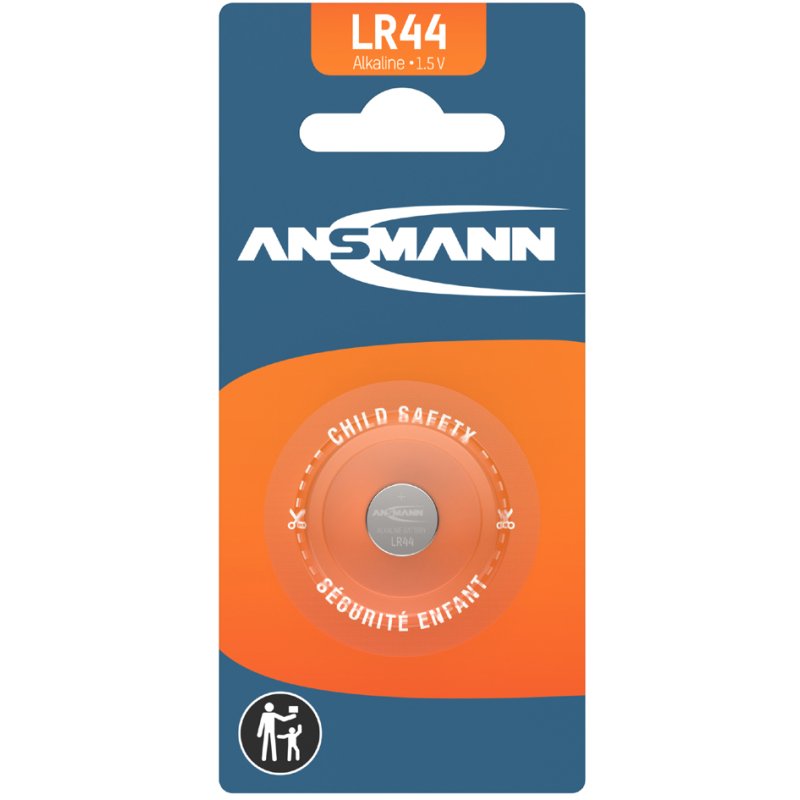 ANSMANN pile bouton alcaline LR44, 1,5V, 11,6 mm